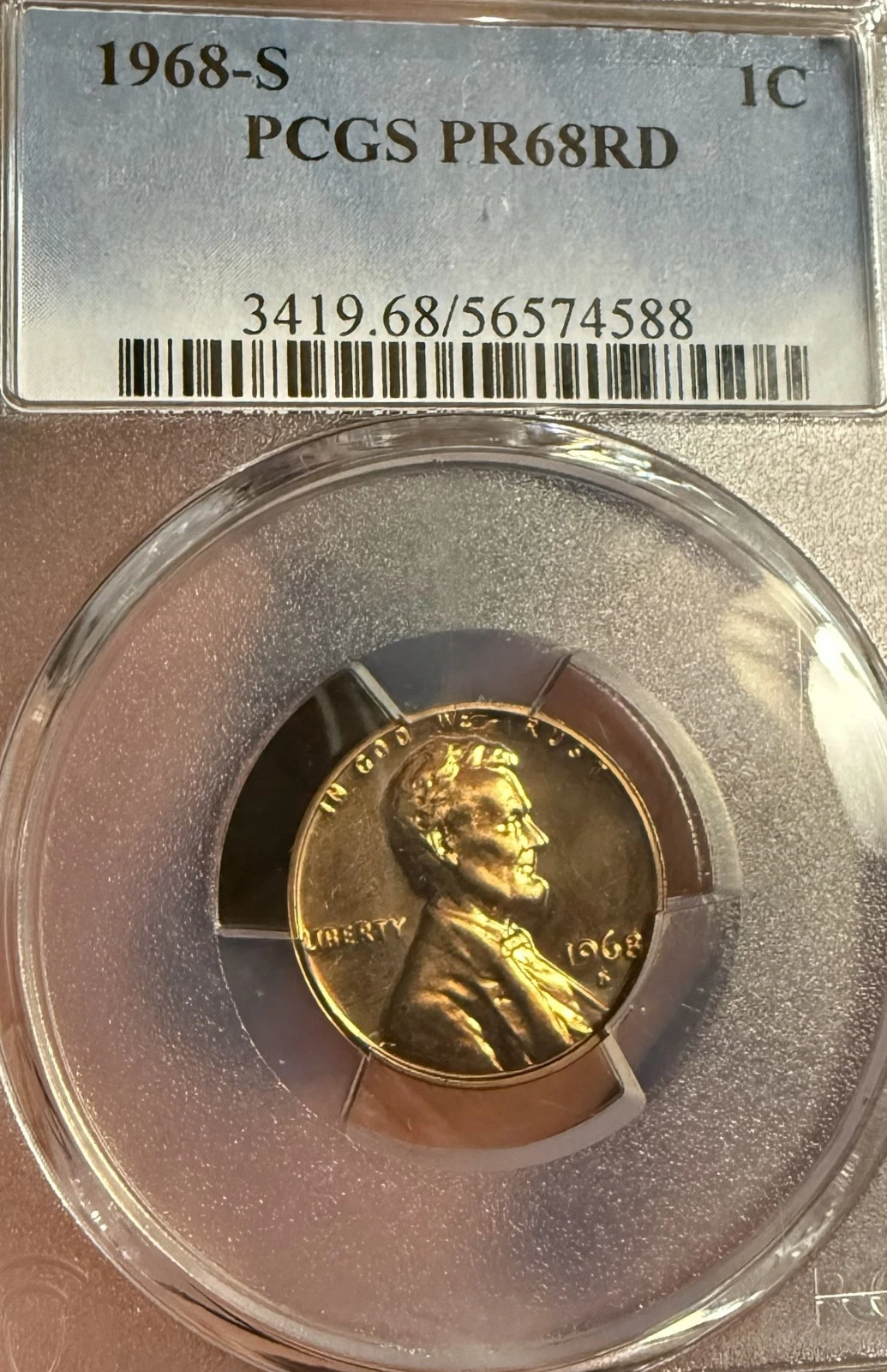 1968-S PR68RD Lincoln Memorial Cent PCGS Red Proof Penny 1C